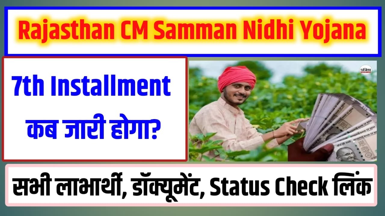 Rajasthan CM Kisan Yojana 7th installment And Date