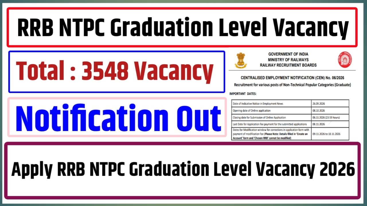 RRB NTPC Graduation Level Requirement 2026